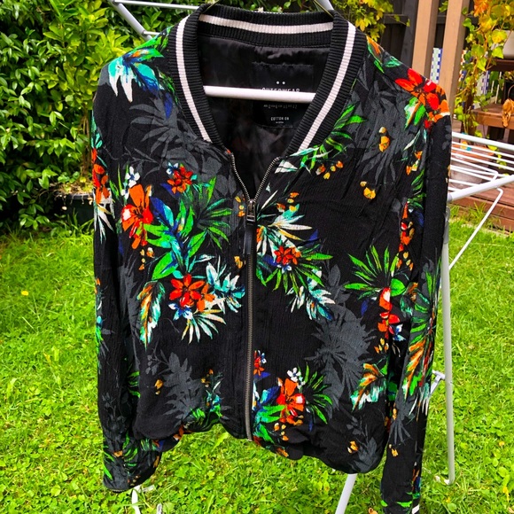 Cotton On Jackets & Blazers - Cotton On Floral Print Bomber Jacket - AU12